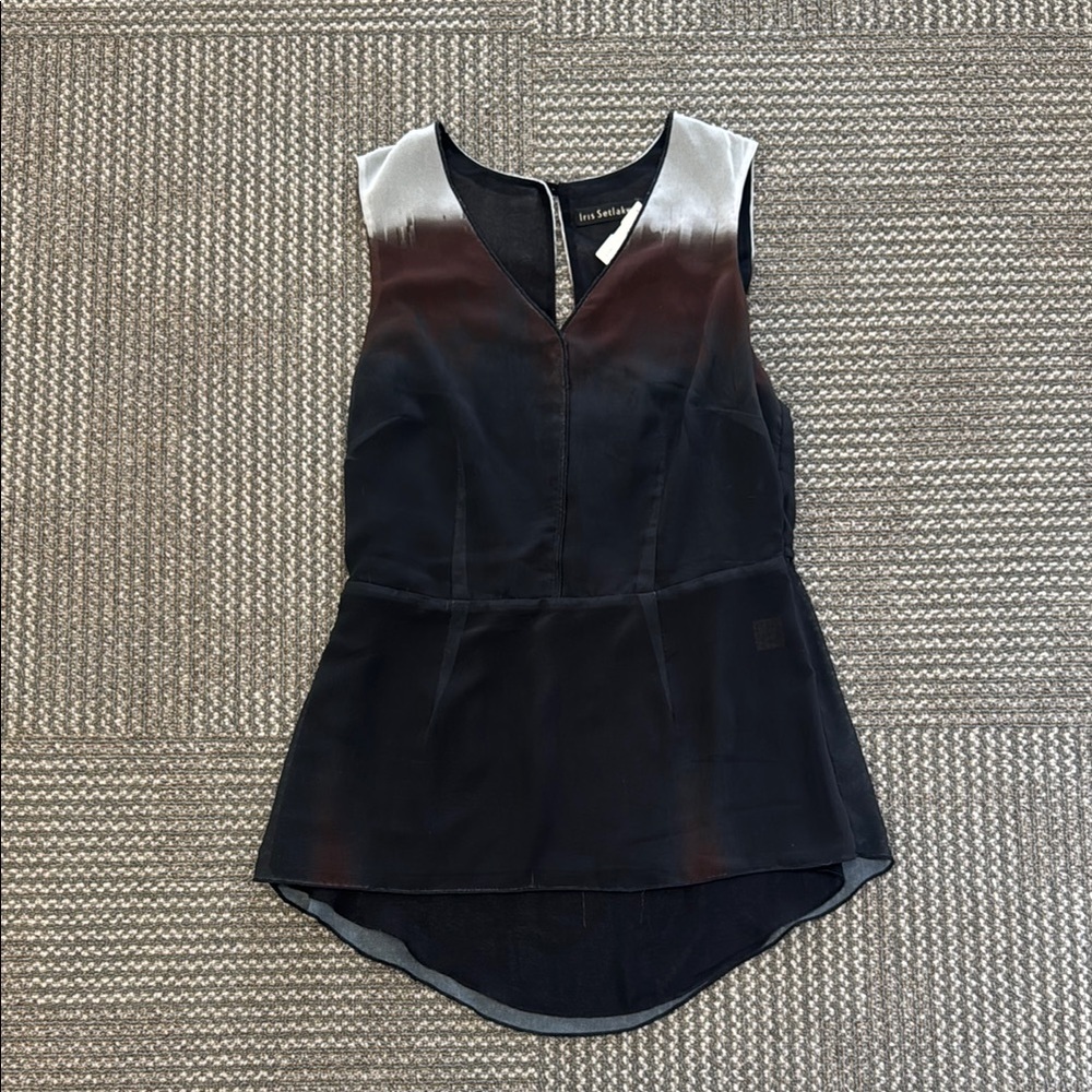 NWT Iris Setlakwe Sleeveless High Waist Two-Tone Print Top(, size 6